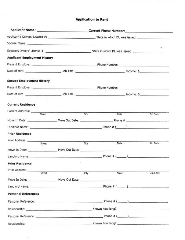apartment application form template